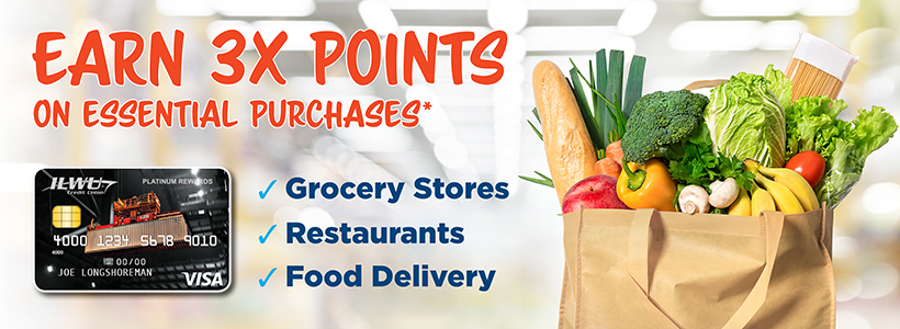 Earn 3X Points on all grocery store and restaurant purchases*
