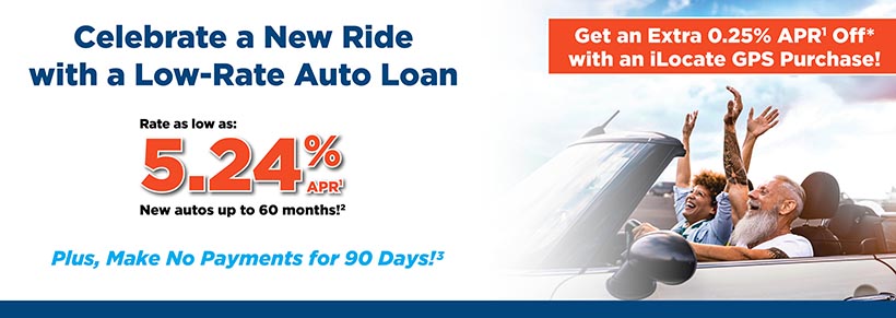Celebrate a new ride with a low-rate auto loan!