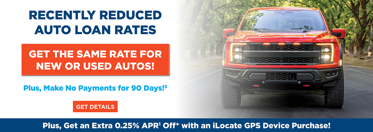 Recently reduced auto loan rates!