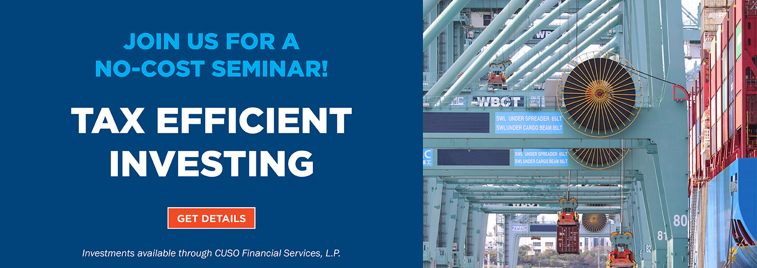 Join us for a no-cost seminar! Tax efficient investing.